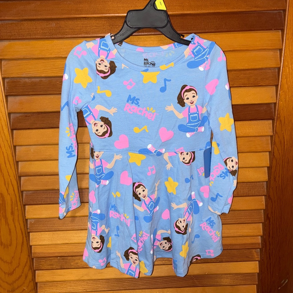 NWT Ms. Rachel Toddler Long Sleeve Print Dress - size 3T